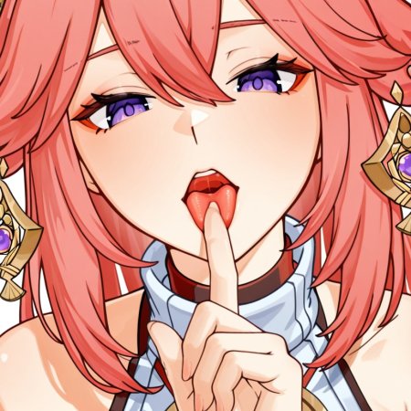 frosting.ai, ai generated, genshin impact, inazuma girls, clothed, hand in mouth