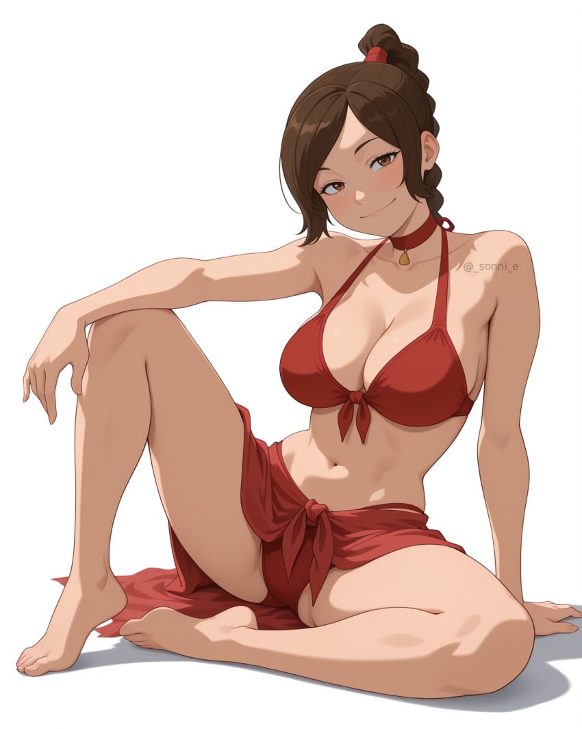 ai generated, avatar legends, ty lee, female, brown hair, solo
