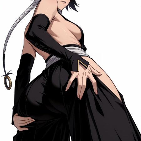 ai generated, bleach, soifon, sui-feng, ass focus, solo