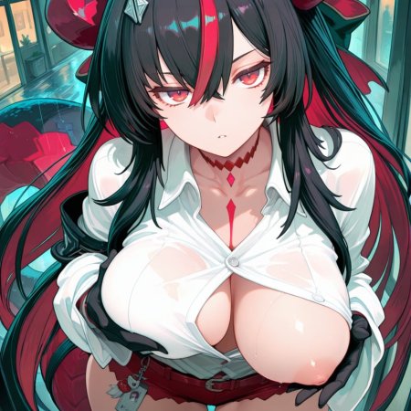 skypassion, ai generated, neverness to everness, shinku, boobs, wet