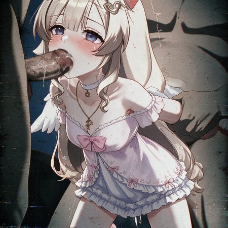 ai generated, blonde hair, blowjob, catgirl, doggy style, gangbang
