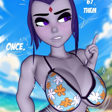 moonlight bmz, dc comics, teen titans, 3d, 1girls, beach