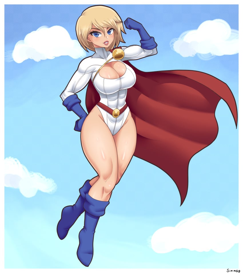 simmsy, dc comics, 1girls, abs, big breasts, blonde hair