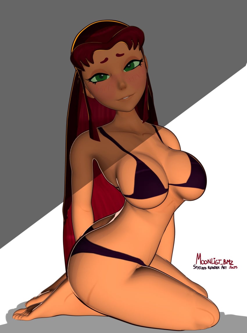 moonlight bmz, dc comics, teen titans, alien humanoid, big ass, big breasts