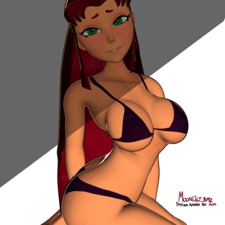 moonlight bmz, dc comics, teen titans, alien humanoid, big ass, big breasts
