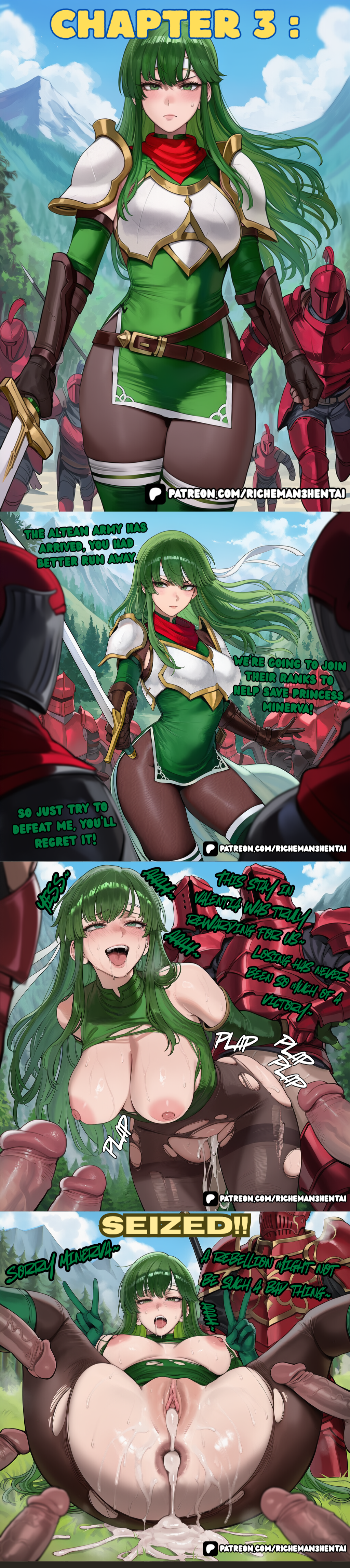 ai generated, fire emblem, palla, big ass, creampie, cum in pussy