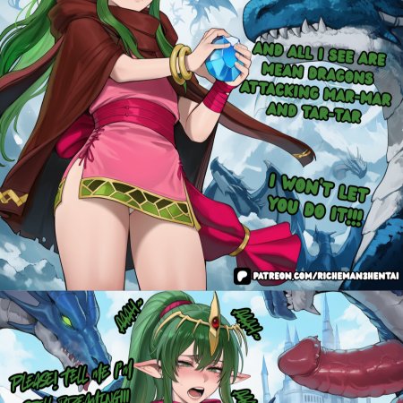 ai generated, fire emblem, tiki, big penis, cum in pussy, creampie