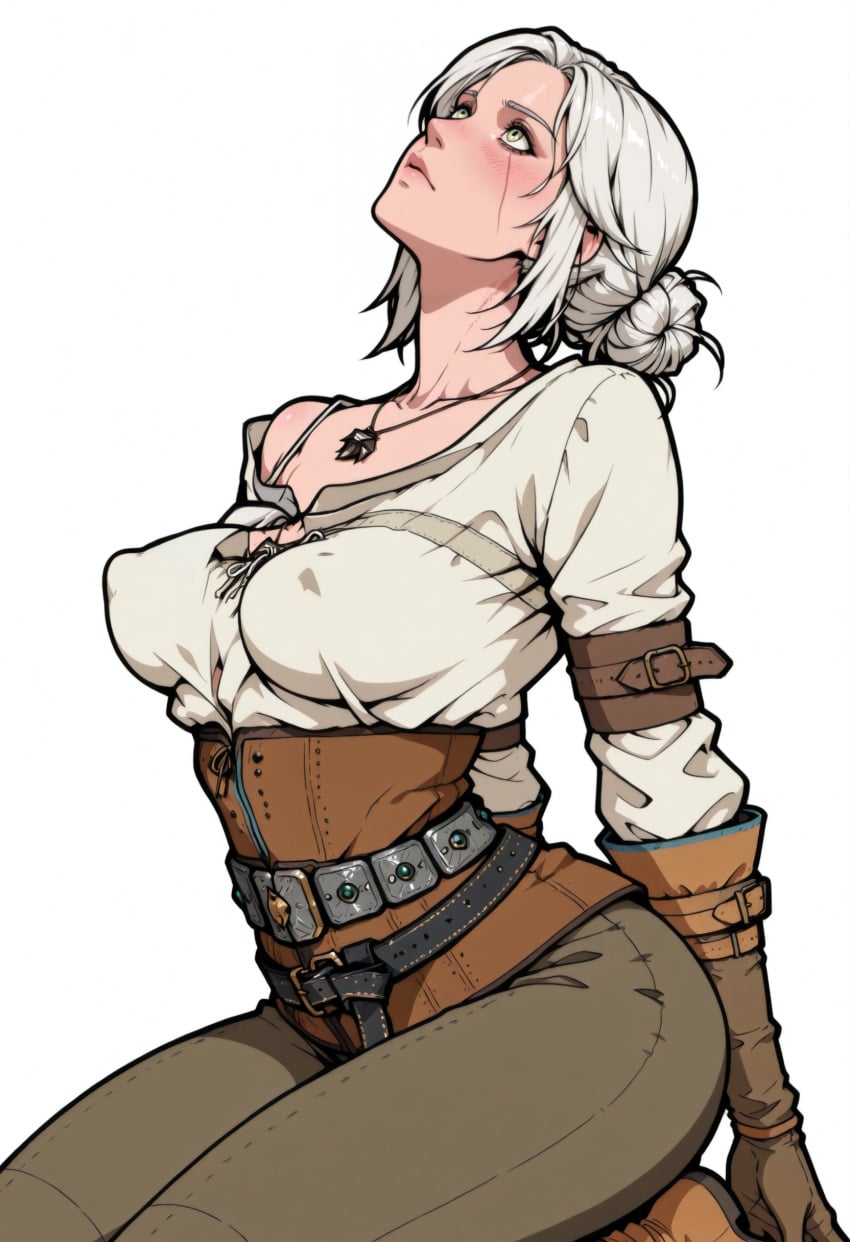 ai generated, the witcher, ciri, breasts, clothing, gloves
