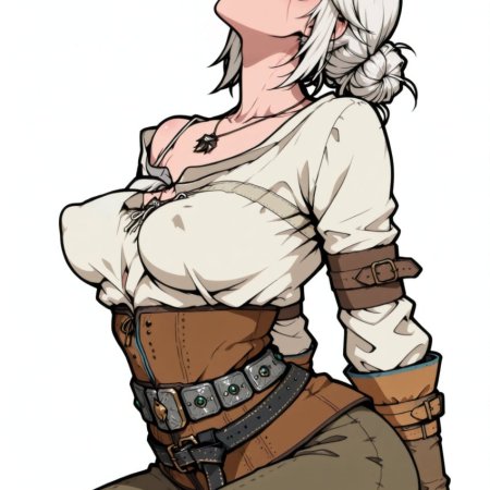 ai generated, the witcher, ciri, breasts, clothing, gloves