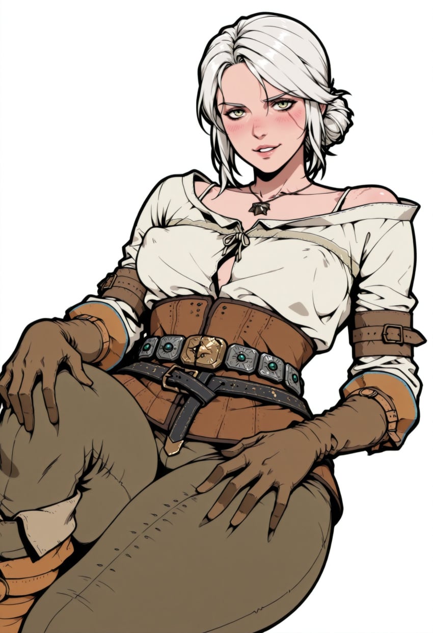 ai generated, the witcher, ciri, curvy body, light skin, nipples