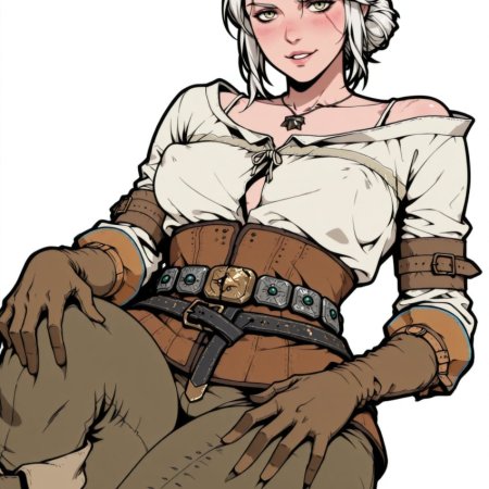 ai generated, the witcher, ciri, curvy body, light skin, nipples