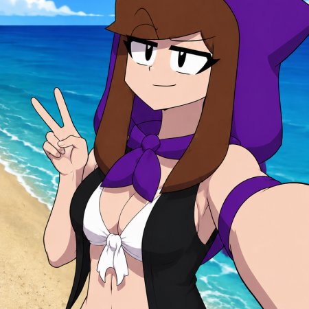 ai generated, mictia, beach, bikini, brunette, brunette hair