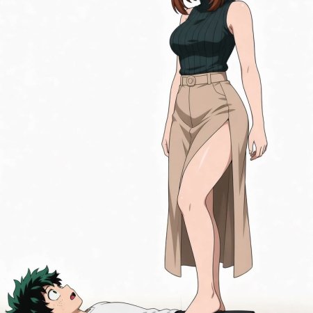 ai generated, my hero academia, deku, barefoot, double footjob, foot on penis