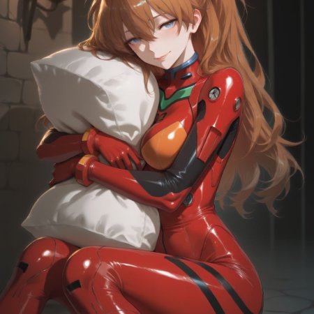 ai generated, neon genesis evangelion, asuka langley sohryu, blush, bodysuit, sexy