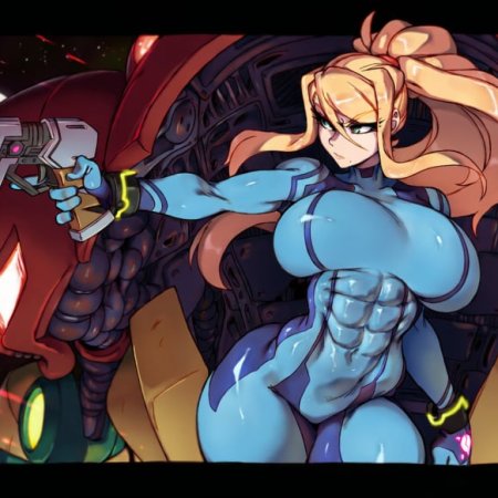 gigiti, ai generated, metroid, zero suit samus, clothing, large breasts