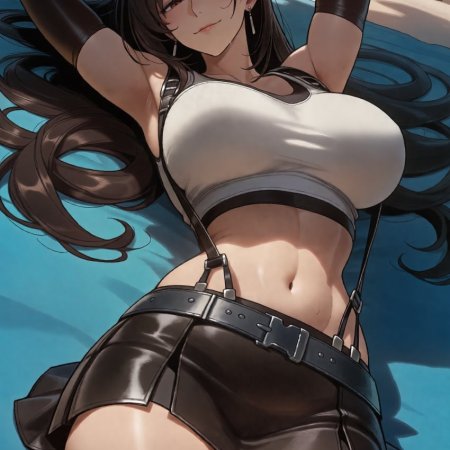 ai generated, final fantasy vii, tifa lockhart, black hair, breasts, sexy