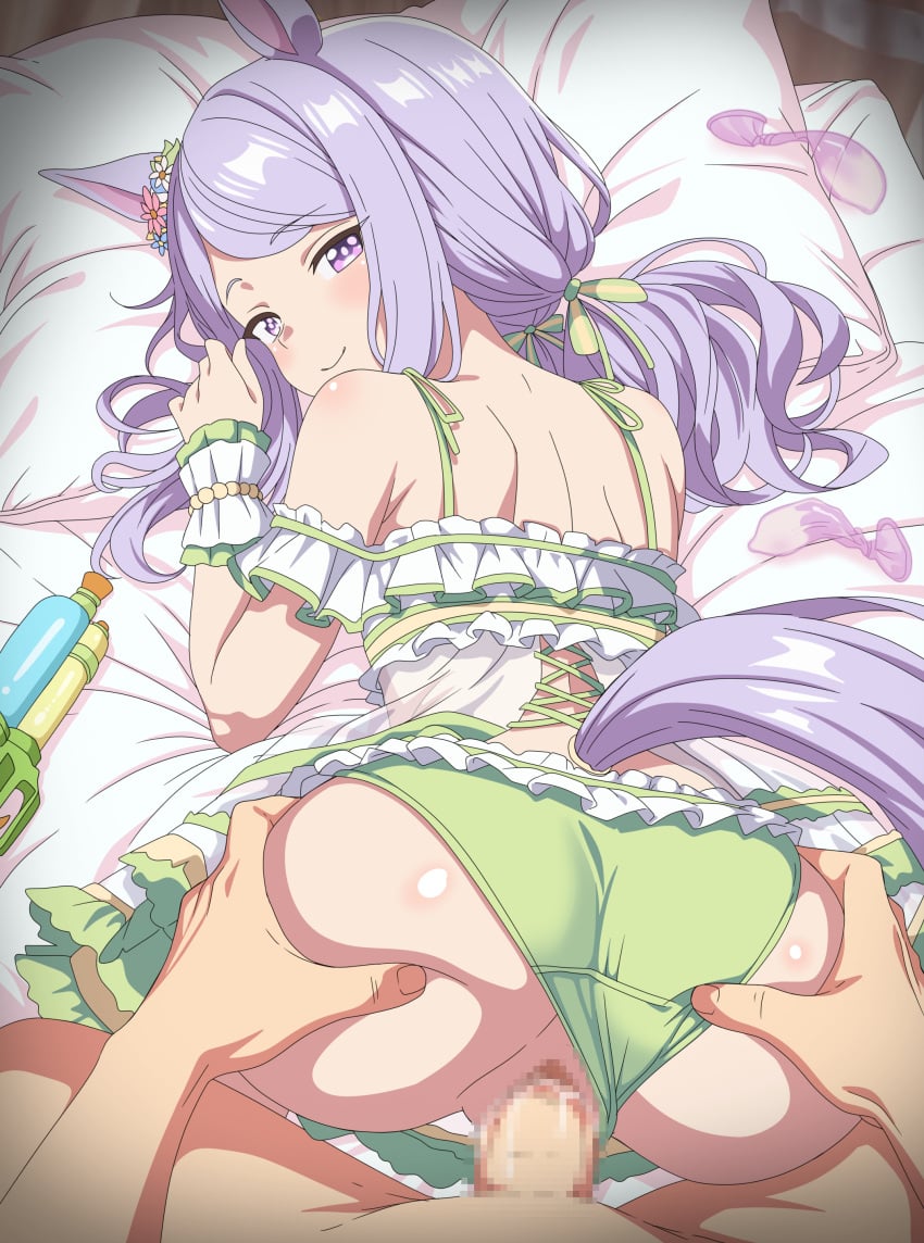 eufoniuz, mejiro mcqueen, 1girls, bikini, condom, cum