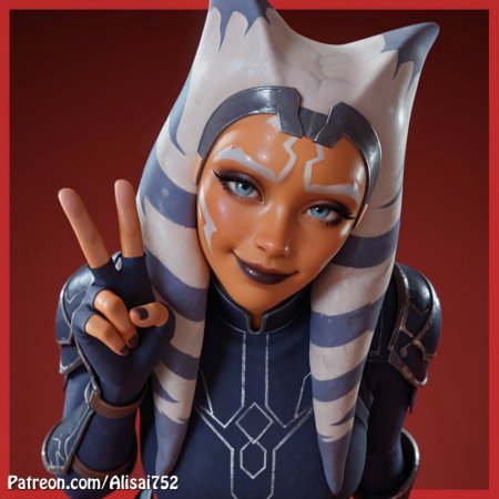 star wars, ahsoka tano, alien, alien girl, athletic female, big ass