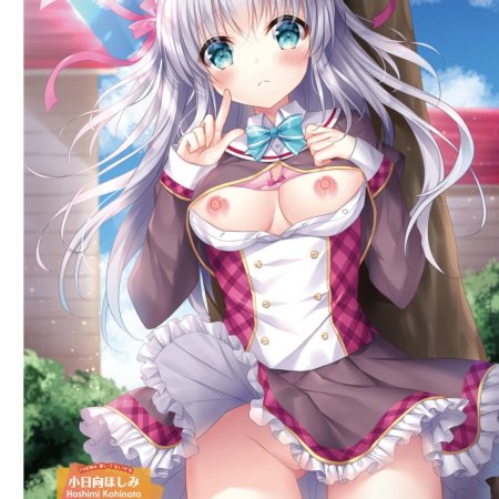 breasts, cameltoe, exposed breasts, frilled skirt, frills, hair ornament
