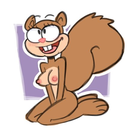 spongebob squarepants, sandy cheeks, 1girls, ass, barefoot, breasts