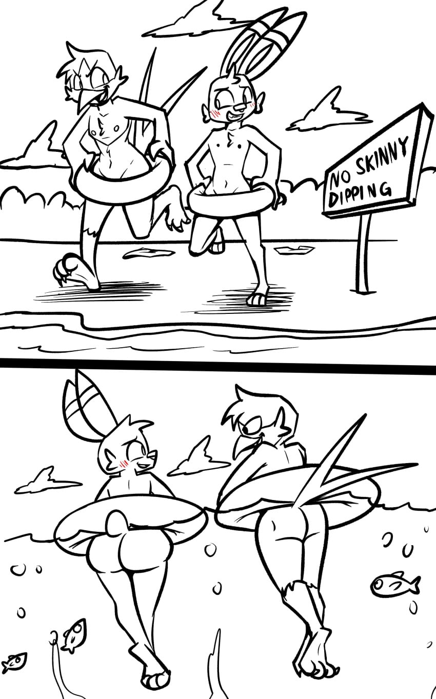 pokemon, scorbunny, taillow, 2boys, anthro, ass