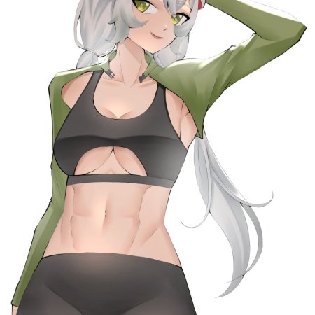 animal ears, armpits, black bra, black shorts, bra, breasts