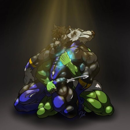 mythology, villainous, abs, albawuff, anthro, anthro rape