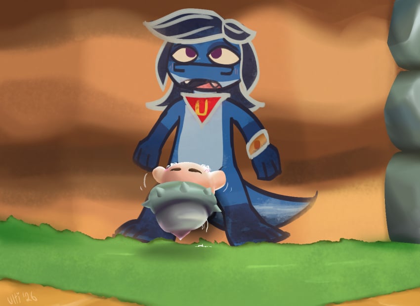 anthro, anthro penetrating, blue body, blue hair, blue scales, blush