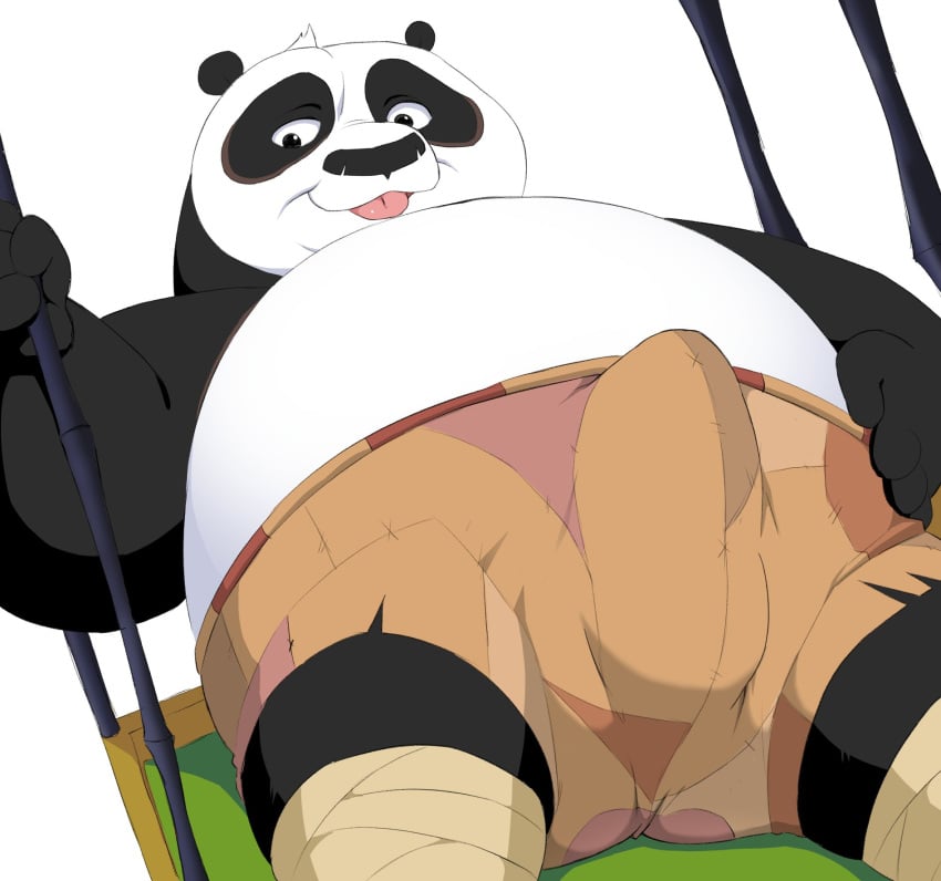 dreamworks, kung fu panda, anthro, bear, belly, blep