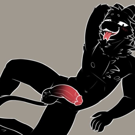 anthro, balls, black body, black fur, bovid, caprine