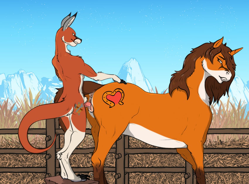 animal genitalia, animal penis, animal vulva, anthro, anthro on feral, anthro penetrating