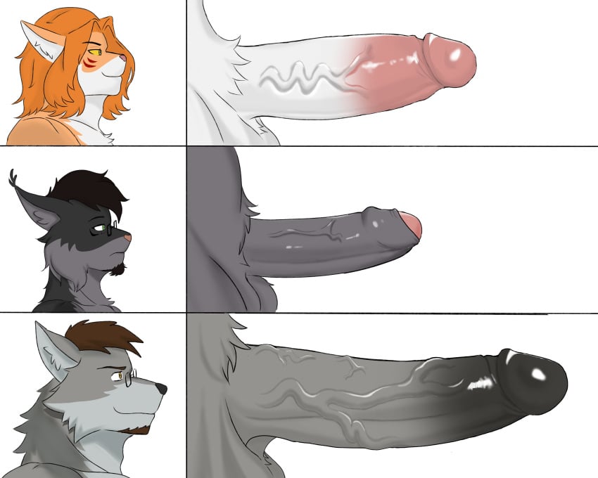 anthro, big penis, canid, canine, canis, domestic cat