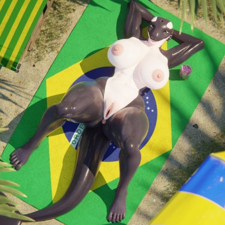 big breasts, black body, brazilian flag, breasts, cetacean, clitoris