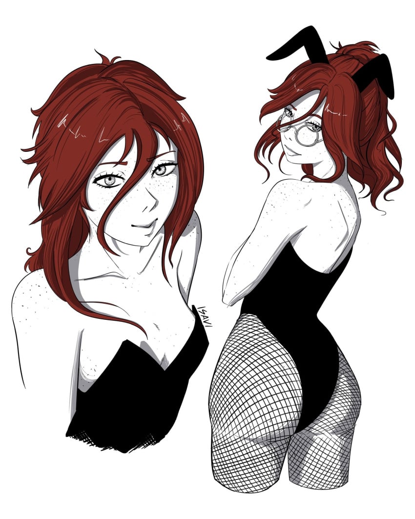 ass, ass cleavage, ass crack, back, black bunny ears, black bunnysuit