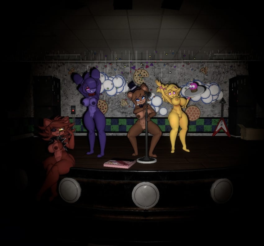 Bonfie, chiku, cupcake, foxy, bear, bird