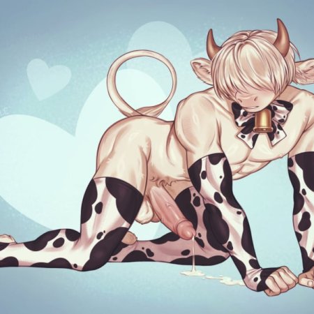 animal print, anthro, balls, bangs, bell, blush