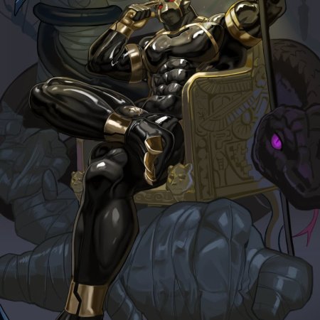 egyptian mythology, middle eastern mythology, mythology, anubis, 5 fingers, abs