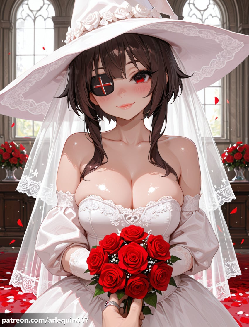 kono subarashii sekai ni shukufuku wo!, megumin, wedding, wedding dress, wedding ring, white dress