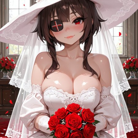 kono subarashii sekai ni shukufuku wo!, megumin, wedding, wedding dress, wedding ring, white dress