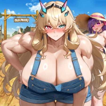 Fate, barghest, passionli, 2girls, big breasts, blonde hair
