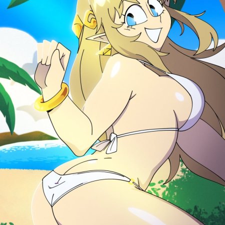 the legend of zelda, princess zelda, zelda, ass, ass focus, beach
