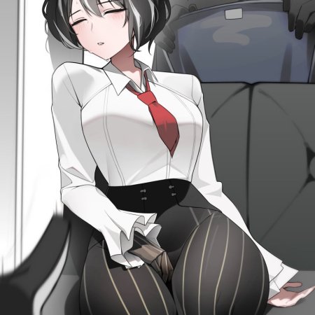 distortion detective, limbus company, project moon, moses, black hair, blush