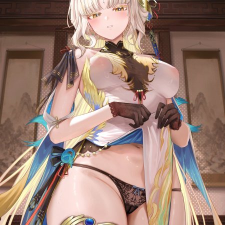 wuthering waves, suisui, black underwear, blonde, blonde female, blonde hair