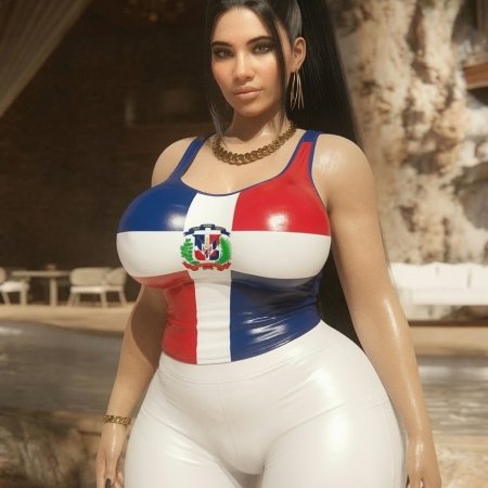 cyberpunk 2077, panam palmer, black hair, dominican, dominican flag, female