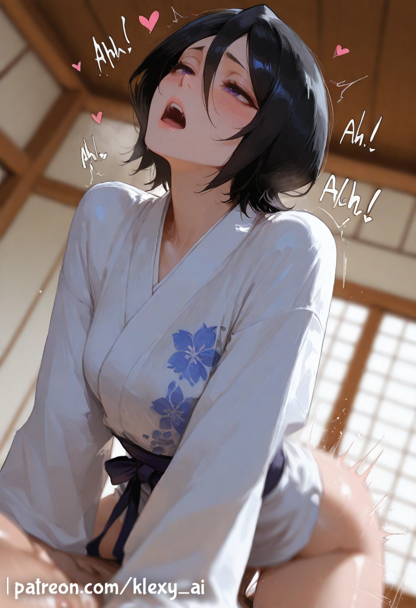 bleach, kuchiki rukia, rukia kuchiki, black eyes, black hair, blush