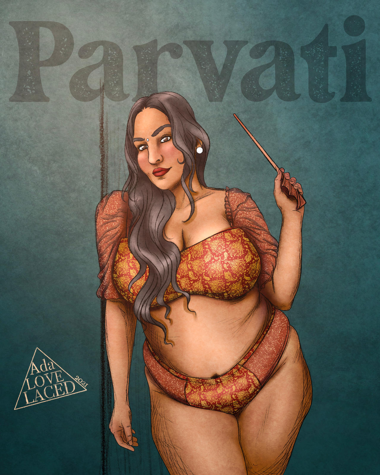 harry potter, parvati patil, black hair, breasts, chubby, chubby female