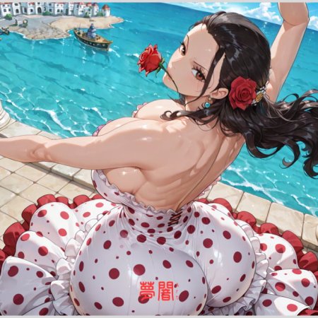 Yametastudio, ai assisted, ai generated, one piece, dancer, long hair