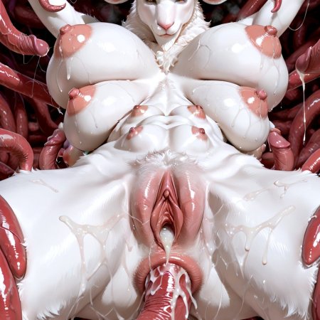 Furrypornaddiction, ai generated, anal sex, anthro, anus, areolae