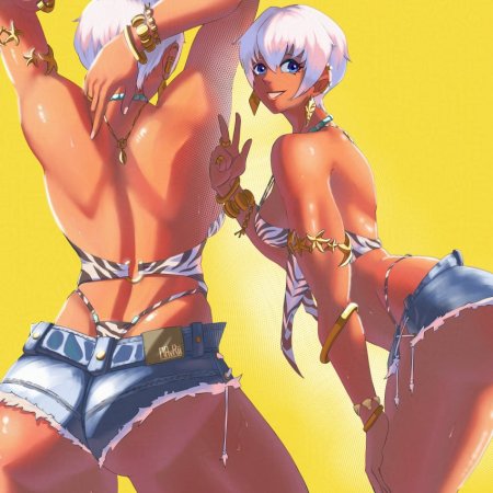 digital drawing, street fighter 6, elena, athletic female, back focus, back view