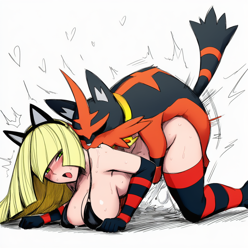 cold shrike, ai generated, pokemon, bikini, bite, biting